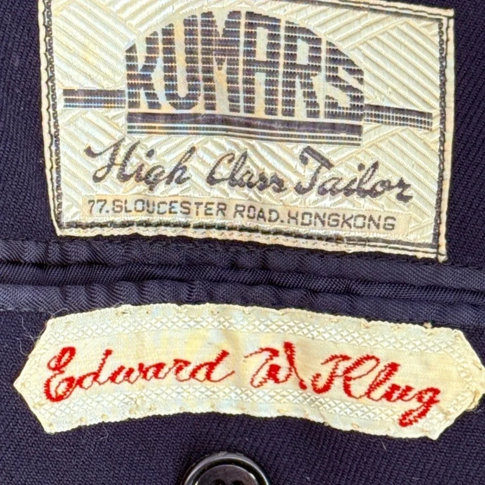 Vintage Kumar High Class Tailor Men's Dark Navy Overcoat Ed Bespoke‎ *read*